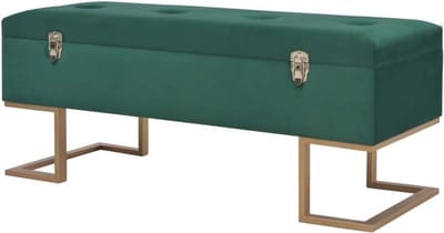 Fluwelen Opbergbank - Zitbank met opbergruimte - Woonkamer Inrichten - Geïntegreerd opbergvak - 105 cm - Groen