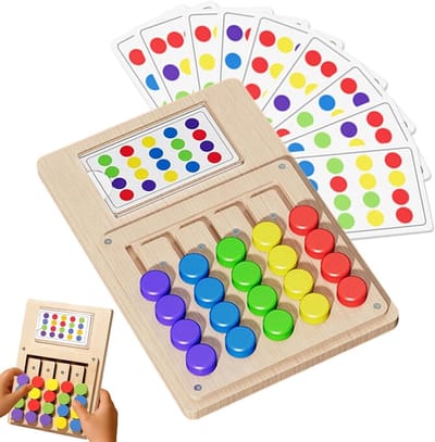 Kleurensorteer Puzzel - Schuifspel - Cognitieve Training - Aanpasbare Moeilijkheidsgraad - 23 x 16 cm - Multicolor