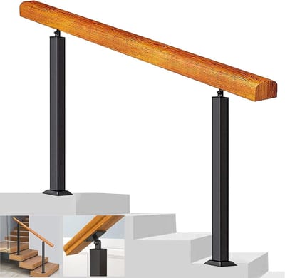 Trapleuning - Traphek Binnen - Veilig Traplopen - Sterk Smeedijzer - 100 cm Lengte - Zwart