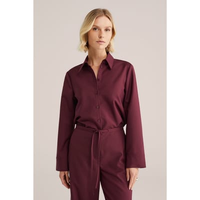 We Fashion Blouse Aubergine Size: M | Button-Down Shirts Outlet | Dames |