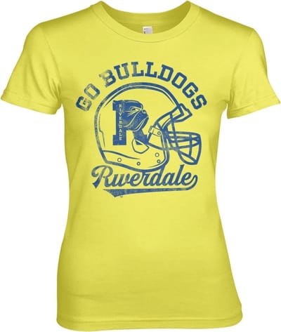 Riverdale Go Bulldogs Vintage Girly T-shirt voor dames, geel