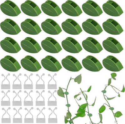 Famanu – Plantenclips voor Klimplanten - Plantenhouder muur met Kleefpunt - Onzichtbare Zelfklevende Plantenklemmen voor Planten - Gebruikt om Binnen- en Buitenplanten te Helpen Klimmen