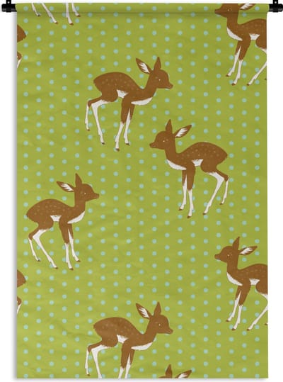 Wandkleed - Wanddoek - Patronen - Hert - Stippen - 60x90 cm - Wandtapijt