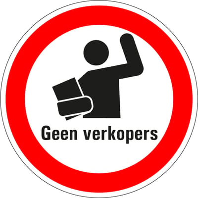 Geen verkopers bord - kunststof 300 mm