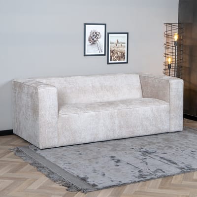 Bronx71® 2,5-zits bank Memphis stof chenille wit/beige