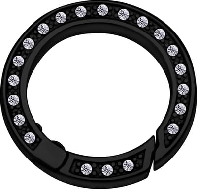 Quiges - RVS Verbindingsring Zwart 22mm met Zirkonia voor Kettingen en Hangers - EPC015