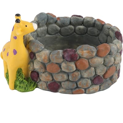 Creatieve Hars Succulent Plantenpot Container Kruiden Bloemenmand Huis Tuin Decor Giraffe black