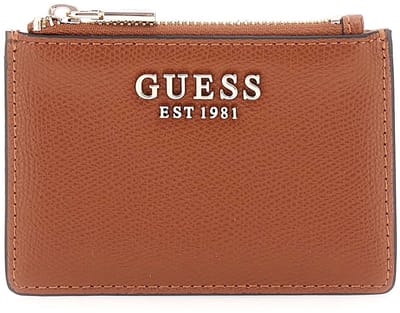 GUESS kaarthouder Amorette SLG Credit Card Case Cognac bruine