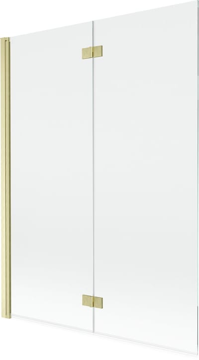 Mexen Mist douchescherm 2-delig links 130 x 150 , transparant, goud geborsteld - 8A9-130-002-55-00-L