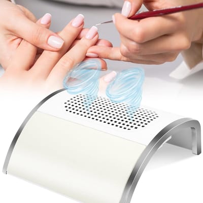 Nagelstofzuiger - Manicure reiniger - Stofvrij werken - Krachtige dubbele ventilator - 343 cm breed - Wit