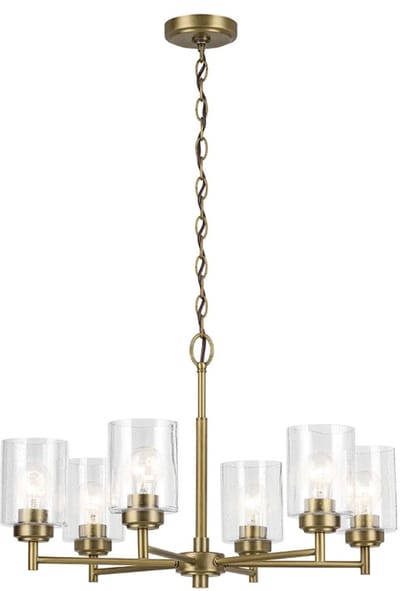 Kichler LED Kroonluchter | 6X E27 Max 60W | Natural Brass