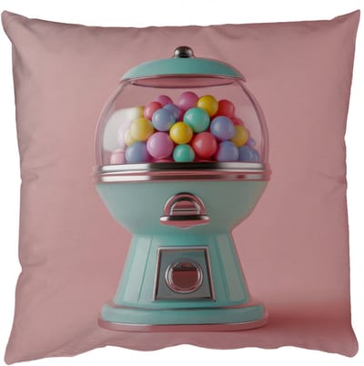 Sierkussens - Kussentjes Woonkamer - 50x50 cm - Kauwgom - Retro - Snoep - Roze