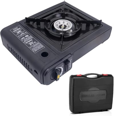 ShellKingdom Camping Stove Portable Outdoor Emergency Butane Stove Burner with Carry Bag For Camping, Picnics, Hiking, BBQ