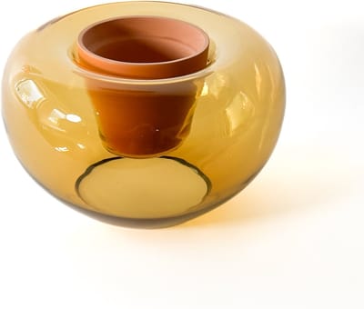 Potvaas Geel / Potvase Amber - Dutch Design vaas bloempot - Klaas Kuiken - Werkwaardig.