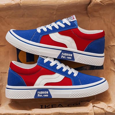 Nieuwe Oranje Canvas Sneakers Man Grote Maat 46 Vetersluiting Platform Heren Espadrilles Comfortabele Lage Top Heren Skateschoenen zapatos de lona 43 blue