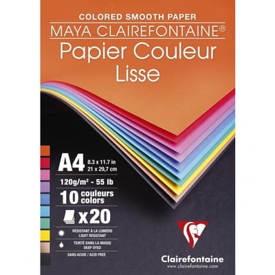 Clairefontaine Papier 10 kleuren - A4 20 vel - 120 grams