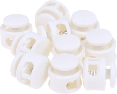 Bevestigingsclip met veer - Dubbel gat - 12mm rond - Wit- 2 stuks