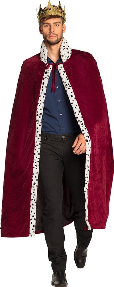 Boland - Mantel koning deluxe bordeaux - Volwassenen - Koning - Prinsen en Prinsessen- Middeleeuwen