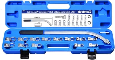 Riem Spanner Katrol Tool Kit - Distributieriem Sleutel Set - Motor Reparatie - Universele Compatibiliteit - 12-punts Adapters - Zilver