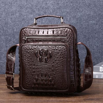 Herentas met krokodillenbotpatroon, schoudertas, crossbodytas, high-end en modieuze herentas, handtas, rugzak voor buiten, casual