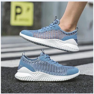Nieuwe Zomer Casual Schoenen Mesh Ademend Dunne Ademende Sportschoenen voor Heren Hol Lichtgewicht Heren 41