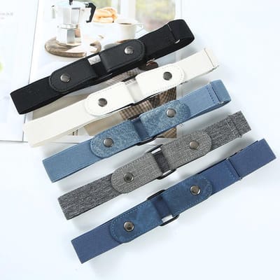 Gesploze Riem - 5 Stuks Gespvrije & Elastische Riem Voor Dames & Heren - Elastische Riem - Elastische Riem Zonder Gesp - 3cm Breed - Elastische Broekriem Zonder Gesp - Riem Zonder Gesp - Gespvrije Riem - Zwangerschapsriem - Riem Zonder Gaatjes