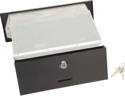 Wanddoorworp Brievenbus - Instelbare Diepte - Correspondentie Ontvangen - Corrosiebestendig Staal - 160-295 mm Diepte - Zwart