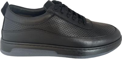 Sportschoenen- Heren Sneakers- Heren Schoenen 120- Leer- Zwart- Maat 43