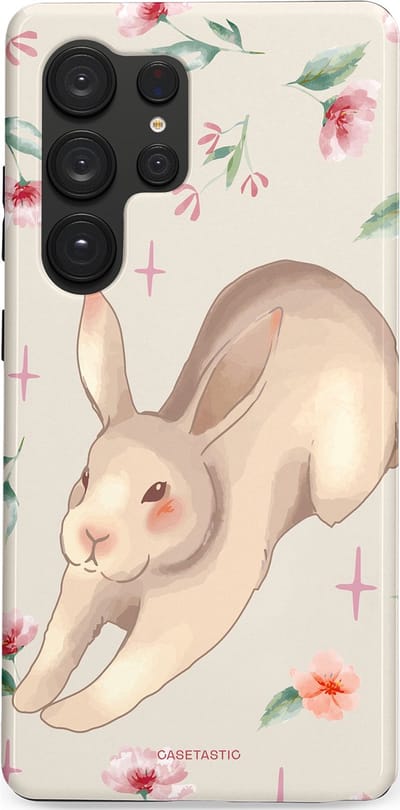 Casetastic Hoesje Geschikt voor Samsung S25 Ultra - Stijlvolle Beschermende Duo-layer Case - Lief konijntje