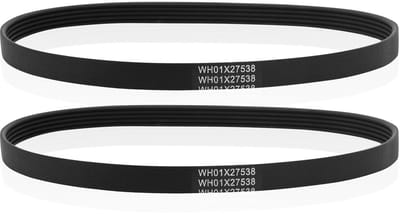 Dailygoods - 2st WH01X27538 Vervangende Aandrijfriem voor Wasmachine, Compatibel met GE-Wasmachines Vervangt Onderdelen AP6328256 PS12299369 4587903 290D1101P005 (Zwart)