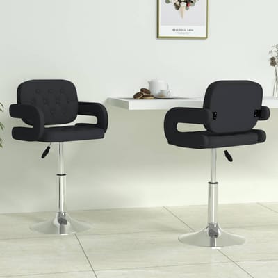 vidaXL - Eetkamerstoelen - draaibaar - 2 - st - kunstleer - zwart