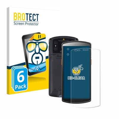 BROTECT - Screenprotector voor Urovo DT50 5,7" (Voor+Camera) - Folie Beschermfolie transparant 6 Stuks
