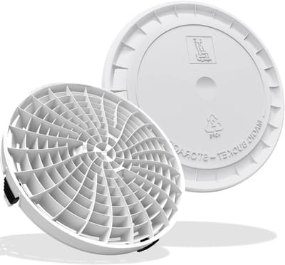 Vuilinzet en Deksel - Wasemmer Inzetstuk - Krasvrij Auto Wassen - Vuil Scheidend Inzetstuk - 31 cm Diameter - Wit