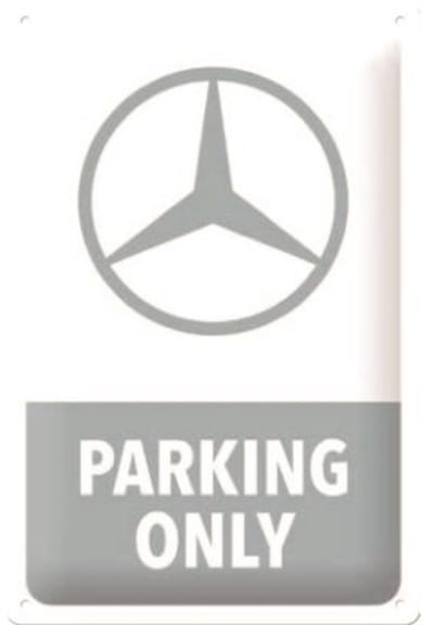 Wandbord Garage - Mercedes-Benz - Parking Only Grey