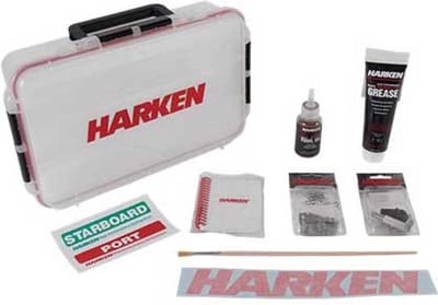Harken lier onderhoud set - Lierenvet - olie - 10 pallen - 20 veertjes - rep set voor lierhendels - stickers - wetnote boek