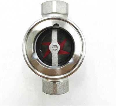 Waterstroomindicator - Kijkglas Indicator - Flow Meten - 316 Roestvrij Staal - 20mm Binnendiameter - Zilverkleurig