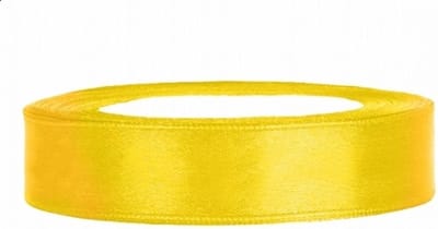 Satijn lint geel 12 mm. x 25 mtr.