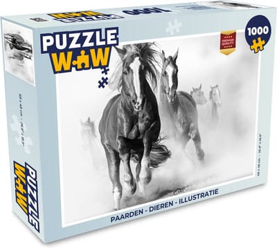 Puzzel Paarden - Dieren - Illustratie - Legpuzzel - Puzzel 1000 stukjes volwassenen