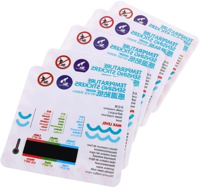Badthermometer Stickers - Water Temperatuur Monitor - Veilig Baden - Waterdicht LCD Display - 5 Stuks - Multikleur