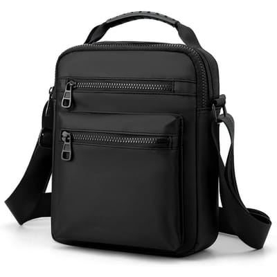 Heren Sling Bag Enkele Schoudertas Crossbody Tas Slijtvaste Oxford Tas Verstelbare Band Schoudertas zwart