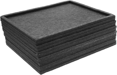 Stapelbare Puzzelbakken - Opbergbakken Sorteerbakken - Puzzelstukjes Sorteren - Viltmateriaal Herbruikbaar - 30 x 24 x 1.7 cm - Donkergrijs