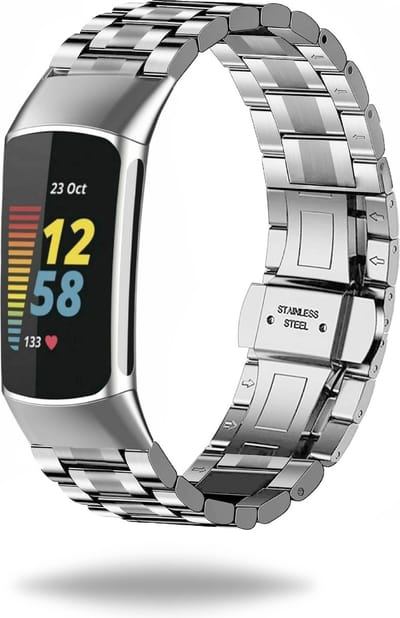 Elysian horlogebandje geschikt voor Fitbit Charge 5 / Charge 6 - Schakelband - 316L Roestvrij Staal - 18mm - Quick Release - Verstelbaar