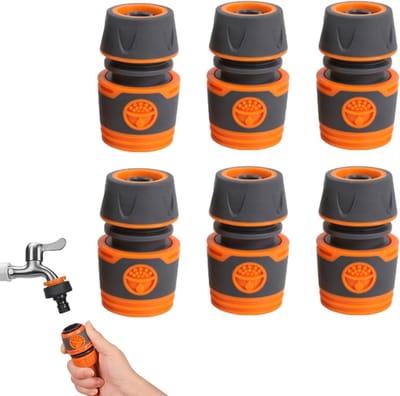 SnelShoppen - 6pcs Tuinslang Koppelingen 1/2 Inch Set - Duurzame Hose Connectors voor Tuin, Camping, en Huishouden - Hoogwaardige ABS en TPR Materiale