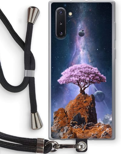 Case Company® - Hoesje met koord geschikt voor Samsung Galaxy Note 10 hoesje met Koord - Ambition - Telefoonhoesje met Zwart Koord - Bescherming aan alle Kanten en Over de Schermrand
