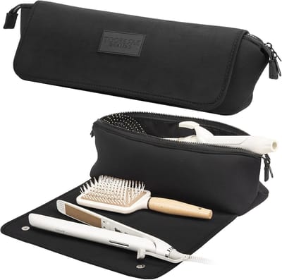 Reistas Haargereedschap - Styling Tool Tas - Hete Tools Beschermen - Hittebestendige Mat - 35.5 x 10.5 cm - Zwart
