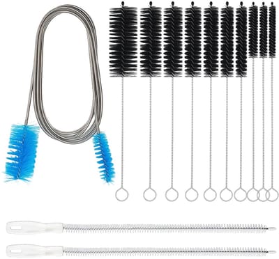 13-delige Reinigingsborstel Set, 10 PCS Kleine Reinigingsborstel voor koffie Volledig Automatisch, Stro Borstel, 1 PCS 155cm Aquariumslang Borstel