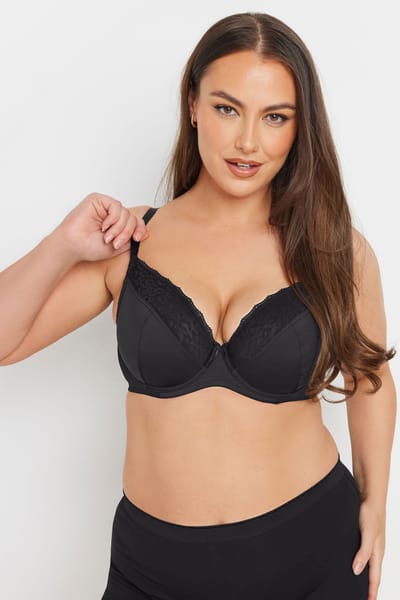 Yours 3 Pack Mesh Bh's Met Kanten Rand Met Dierenprint En Beugel In Zwart/Roze Size 85C