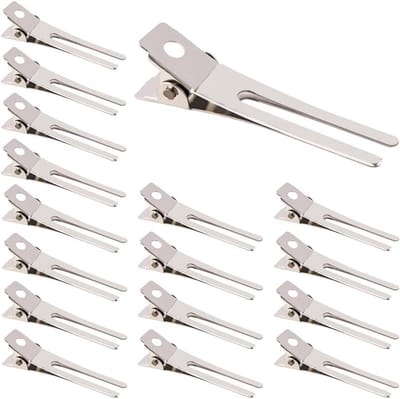 Allecto Plus - 50 stuks haarspelden voor dames, zilver, doe-het-zelf haaraccessoires met krokodil clip