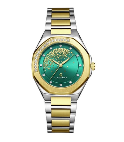 CK Starlight – Two-Tone Gold with Green Stone-Studded Dial - ClaudiaKoch Watches CK 4323