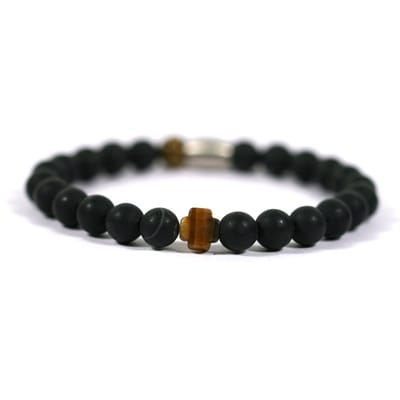 Heren armband edelsteen matte onyx - Ibizamen 19cm